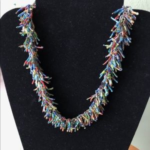 Beaded fringe necklace